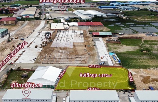 ដីលក់ តម្លៃក្រោមទីផ្សារ $220/m² នៅខាងមុខបុរីពិភពថ្មីកំបូល២